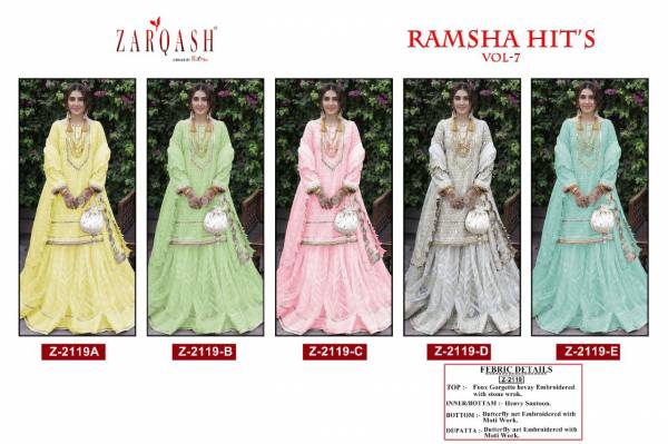 Zarqash Ramsha Hits 7 Heavy Wedding Wear Embroidery Pakistani Salwar Kameez Collection